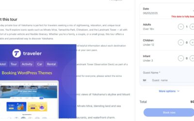 Automatically Disable Booking on Fully Booked Tour Dates in the Traveller Theme (WordPress Plugin)